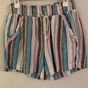 BRIGGS Linen Blend Striped Women’s Shorts Size M